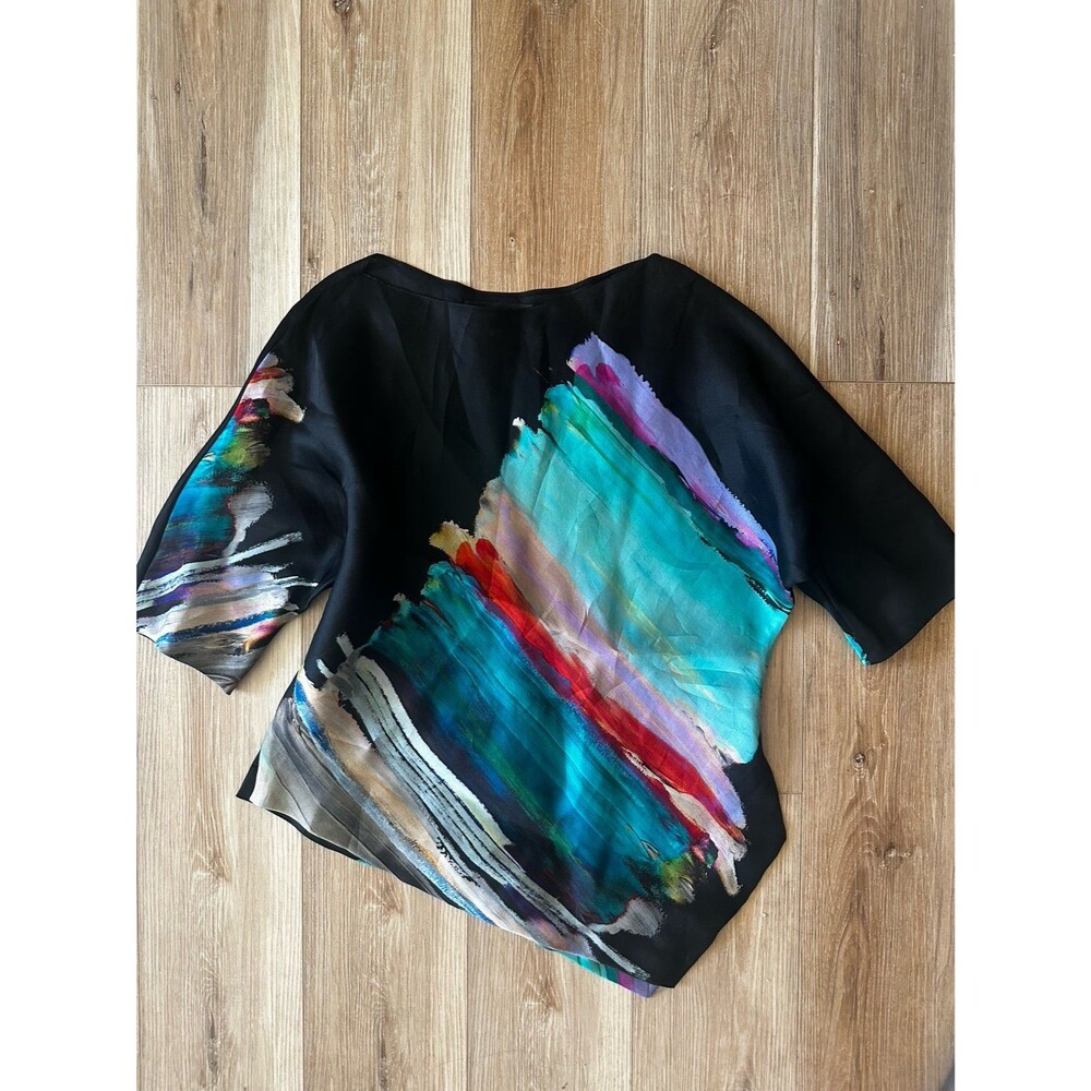 Tom and Linda Platt Abstract Art Silk Blouse 6